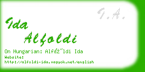 ida alfoldi business card